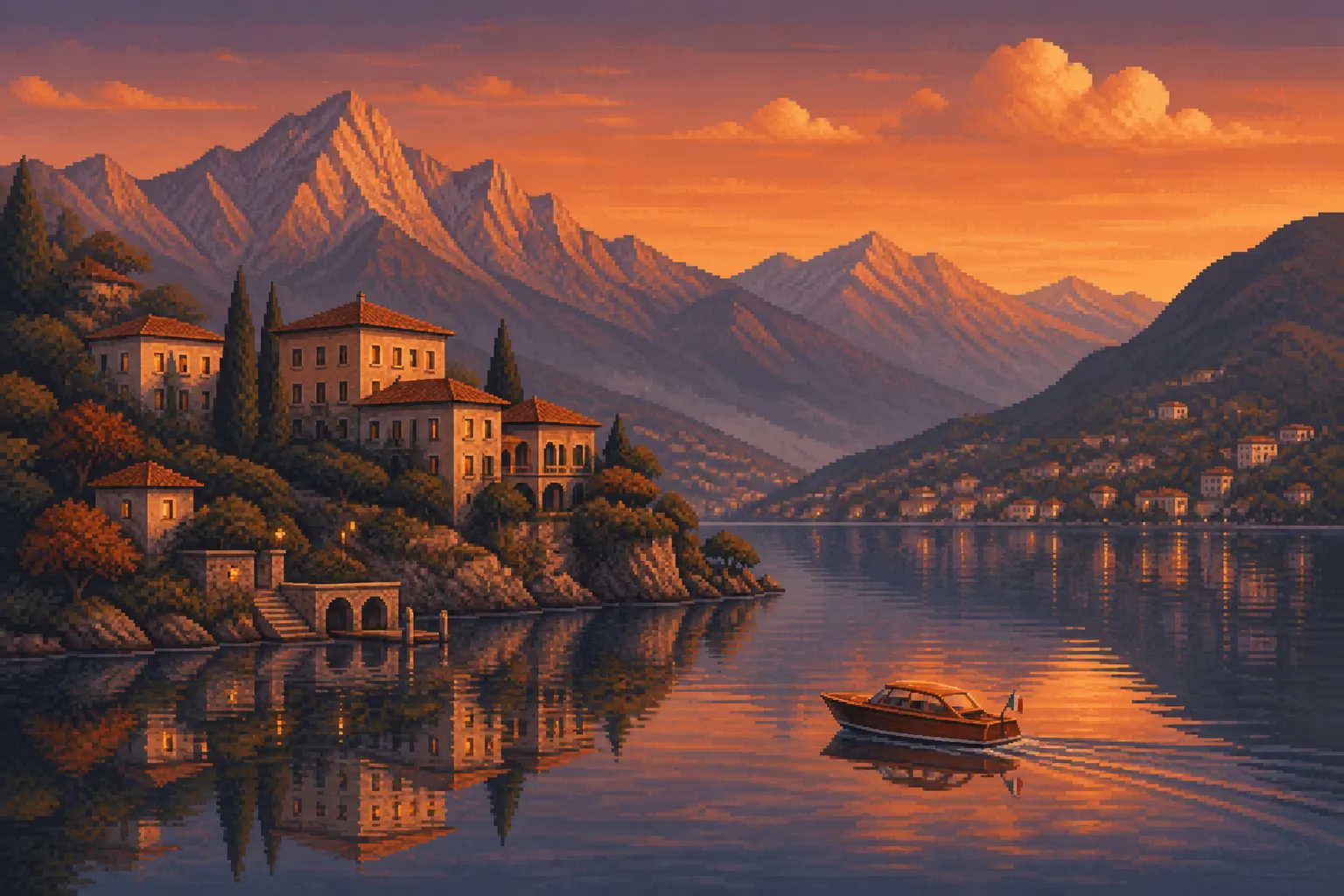Roma, Milán, Bérgamo, Monza, Lago de Como, Venecia, Pisa y Sicilia, Italia